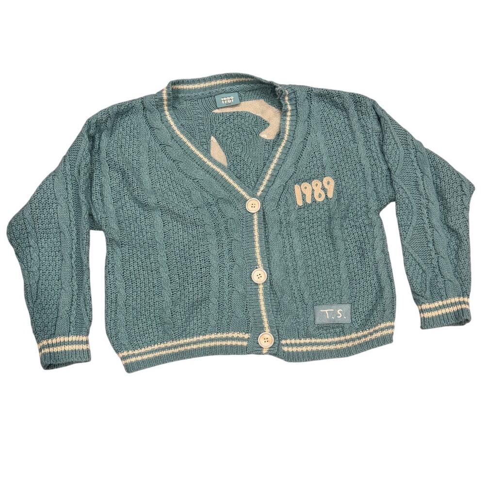 Taylor Swift 1989 Taylor's Version Womens XS/S Cardigan Blue Cable Knit Seagull